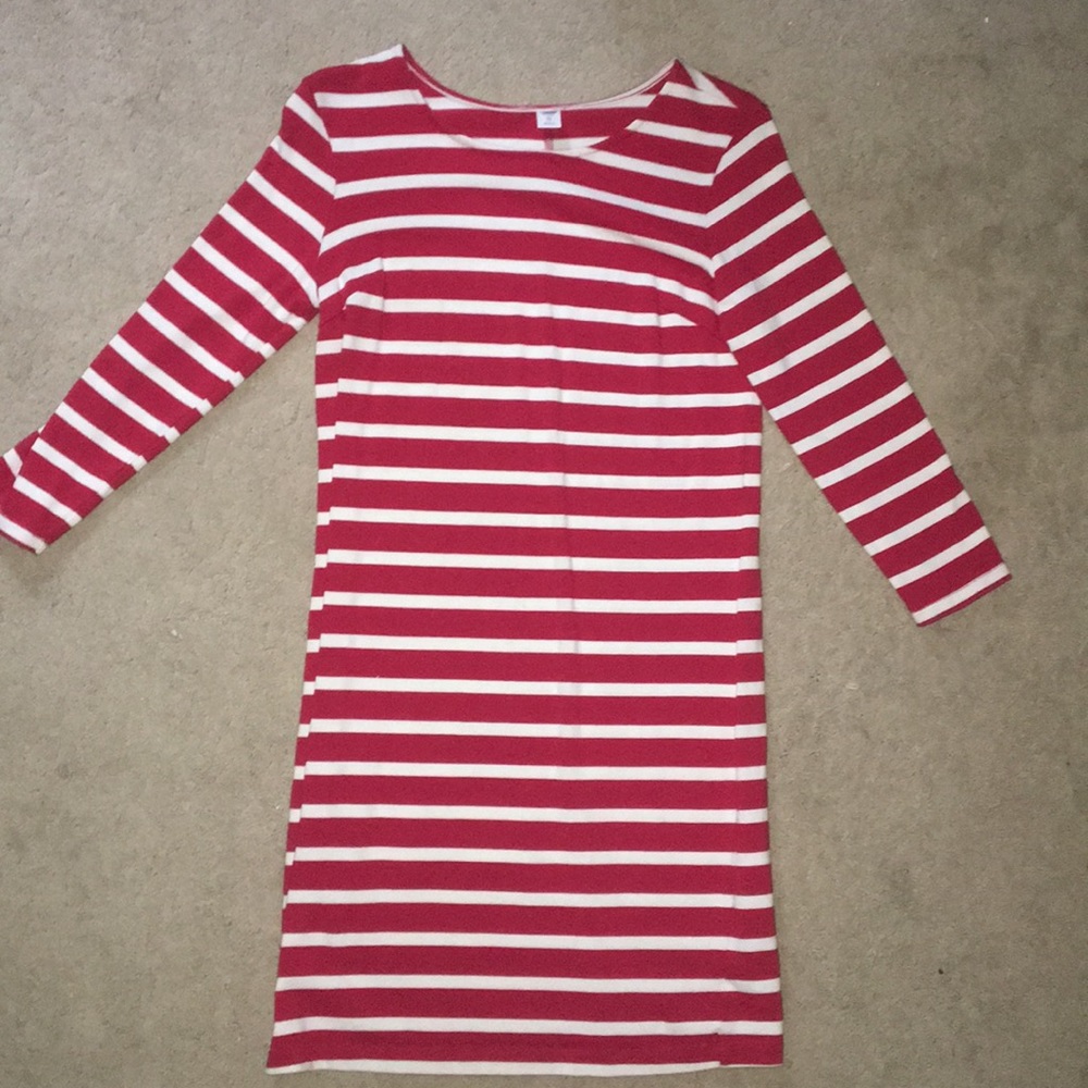 OLD NAVY red and white t shirt dress